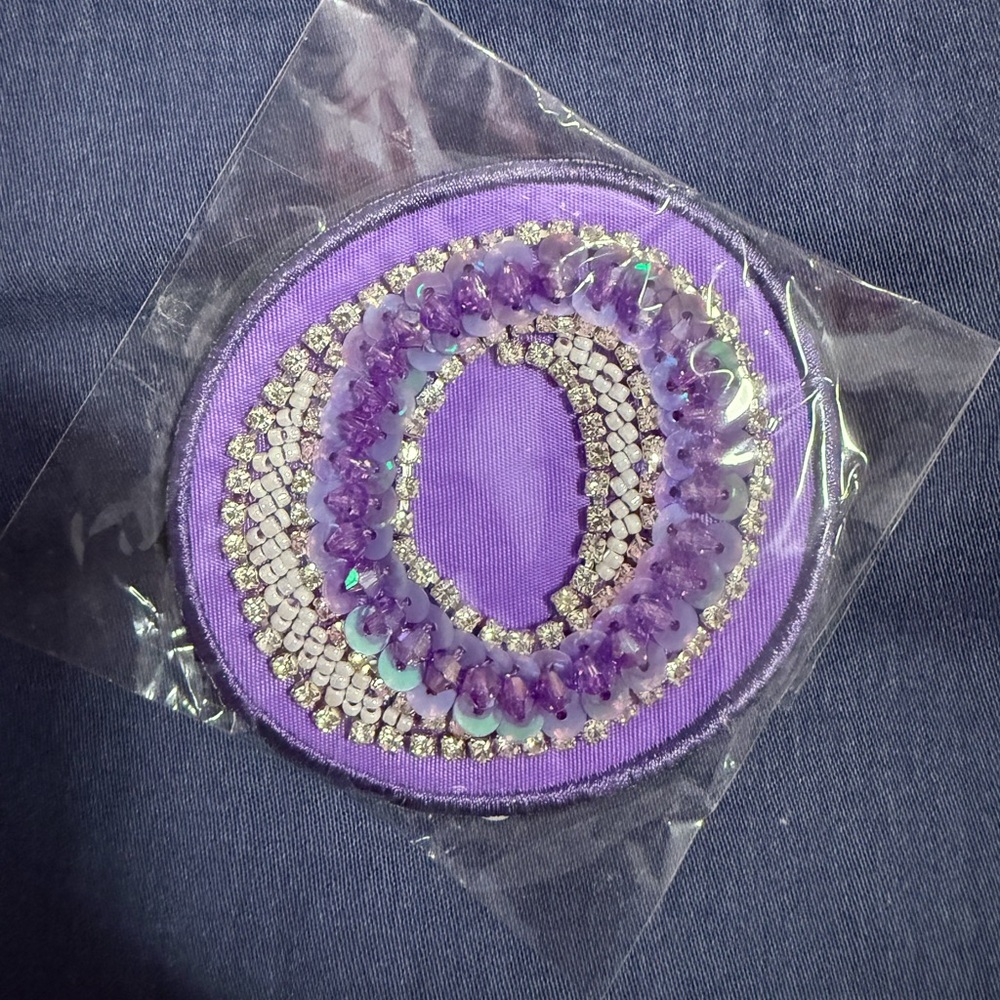 NWT Stoney Clover Lane embellished Letter O Patch Purple